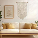 JONKASIPA Macrame Wall Hanging - Bohemian Handmade Woven Tassel Tapestry Chic Lace Hanging Home Decor,Macrame Wall Decor for Bedroom,Living Room or Apartment(White) by CozyNest Decor