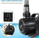 Outdoor Extra Large 11800gph-850W 32.8FT Pond Water-fall & Kio Fish Fountain-s& Garden Pump Submersible IPX8: Long 32.8FT Cord Smart-er&Quieter Duck&Yard&Patio Ponds Pumps,1 Barrier Pump Bag by GreenHaven Gardens