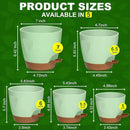 Uneed Indoor Self Watering Planters with Drainage Holes and Saucers, 7/6.5/6/5.5/5 Inch-5 Pots,for Indoor Plants, Herbs, Succulents-Green by CozyNest Decor
