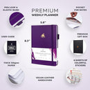 Clever Fox Planner Premium Edition – Undated Luxurious Weekly & Monthly Planner to Increase Productivity and Hit Your Goals – Organizer – Start Anytime, A5, Lasts 1 Year, Purple (Weekly) by TinyTreasures Baby Boutique