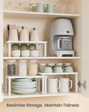 SONGMICS Cabinet Organizer Shelf, Set of 3 Kitchen Counter Shelves, Kitchen Storage, Spice Rack, Stackable, Expandable, Snow White and Matte White UKCS220W01 by CozyNest Decor
