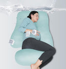 MOON PARK Pregnancy Pillows for Sleeping - U Shaped Full Body Maternity Pillow with Removable Cover - Support for Back, Legs, Belly, HIPS - 57 Inch - Ice Blue - Cooling Cover by TinyTreasures Baby Boutique