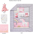 Bedtime Originals Rainbow Unicorn Pink/Purple 4-Piece Baby Crib Bedding Set by TinyTreasures Baby Boutique