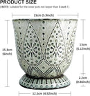 Gepege 6 Inch Beaded Ceramic Planter Set of 2 with Drainage Hole and Saucer for Plants, Indoor-Outdoor Large Round Succulent Orchid Flower Pot (Smoked Gray, Inner-pots not Larger Than 5 Inch) by GreenHaven Gardens