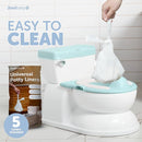 Real Feel 2-in-1 Potty with Wipes Storage, Flushing Sounds & Disposable Liners - Realistic Toilet - Easy to Clean & Assemble - Jool Baby (Aqua) by TinyTreasures Baby Boutique