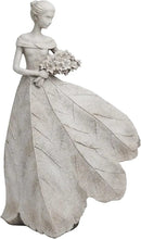 Guichifun Fairy Statue Collection Home Decoration - Grey Leaf Angel Girls Resin Home Decor for Outside or Inside Rustic Garden Outdoor Yard Decorations Figurines Gift 14.25 x 9 x 20.25 Inch by GreenHaven Gardens