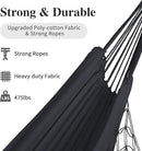 SUNCREAT Extra Large Double Hanging Hammock for Camping, Hammocks for Outside 2 Person Heavy Duty, Dark Gray with Tassels by GreenHaven Gardens
