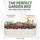 1MORE Galvanized Raised Garden Bed- Planter Garden Boxes Outdoor, Raised Beds for Gardening, 4x2x1ft Metal Garden Bed Kit for Vegetables Flower, Planter Raised Beds with Protective Tape & Tools.White by GreenHaven Gardens
