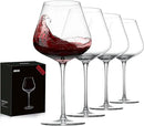JBHO Set of 4-21 Ounce Hand Blown Italian Style Crystal Burgundy Wine Glasses - Lead-Free Premium Crystal Clear Glass - Gift-Box for any Occasion by CozyNest Decor