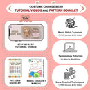 LoopMap Crochet Kit for Beginners - DIY Amigurumi Bear with Removable Dress & Accessories - Step-by-Step Video Tutorials, Extra Yarn, Crochet Tools, Handmade Gift for Kids & Adults (Bear K01, red) by TinyTreasures Baby Boutique
