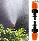 FADDARE 50pcs Garden Irrigation Misting Dripper Set, Adjustable Flow, Black+Orange, Engineering Plastics by GreenHaven Gardens