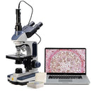 Swift SW350T Compound Trinocular Microscope,40X-2500X Magnification,Two-Layer Mechanical Stage,with 5.0 mp Camera and Software Windows/Mac Compatible and 5 PCS Prepared Slides and 5 PCS Blank Slides by TinyTreasures Baby Boutique