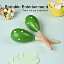 Maracas for Adults Kids Babies, Wooden Maracas Shaker Musical Instrument, Green by TinyTreasures Baby Boutique