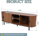 62" Tambour Door TV Stand,Wood Mid Century Modern TV Cabinet for Up to 70“ TV,Curved Edge Long TV Stand with Storage for Bedroom Living Room(Walnut, 62.2inch) by CozyNest Decor