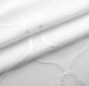 MIUCO Moroccan Embroidery Semi Sheer Curtains Faux Linen Grommet Window Curtains for Bedroom Living Room 63 Inch Length 2 Panels, Pure White by CozyNest Decor