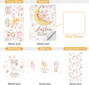Custom Crib Bedding Set, 5 Pcs Customized Baby Crib Set with Name, Soft Double Layer Nursery Baby Bedding Set for Girls Boys, Personalized for Infants Toddlers, Pink Moon Bear by TinyTreasures Baby Boutique