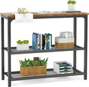 Ecoprsio Small Console Table, Sofa Table with Double Mesh Shelves, Industrial Entryway Table for Entryway, Hallway, Foyer, Front Hall, Sofa Couch, Living Room, Bar, Kitchen, 32 Inch, Rustic by CozyNest Decor