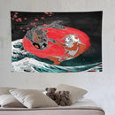 Houselerax Koi Fish Tapestries,Japanese Style Yin Yang Big Wave Cherry Blossoms Tapestry Wall Hanging for Bedroom Living Room Office Decor 60"x40" by CozyNest Decor
