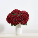 8Pcs Burgundy Fake Flowers Silk Hydrangea Artificial Flowers Bouquets Faux Hydrangea Stems for Home Table Centerpieces Wedding Party Decoration by CozyNest Decor