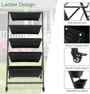 Outvita 4.4 FT Vertical Garden Bed, 5 Tier Vertical Raised Planter, Removable Black Raised Bed Box with 4 Wheels, Movable Elevated Vegetable Flower Planter for Patio Yard Indoor Outdoor by GreenHaven Gardens