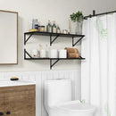 36"W x 10"D Floating Shelves, 10 Inch Deep Black Floating Shelves, Farmhouse Rustic Deep Wall Shelves for Home Decor, Wide Large Floating Shelf for Bathroom, Living Room, Kitchen, Study Room by CozyNest Decor