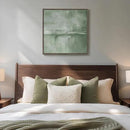Framed Sage Green Abstract Wall Art, Modern Canvas Prints Artwork for Walls, Square Minimalist Green Abstract Pictures for Living Room, Hallway, Dining Room, Bedroom, Home Office Wall Decor 24x24 In by CozyNest Decor