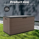 100 Gallon Plus Resin Deck Box, Waterproof Outdoor Storage Bin for Patio Furniture, Pool Accessories, and Garden Tools, Lockable & UV-Resistant, Brown by CozyNest Decor