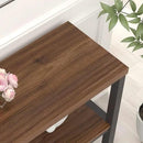 FOLUBAN Console Table for Entryway, Narrow Sofa Table with 3 Tier Storage Shelf for Living Room Hallway Behind Couch, Rustic Walnut by CozyNest Decor