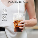 100 Pack - 24 oz Clear Plastic Cups with Lids and Straws, Sturdy & Food Safe Iced Coffee Cups with lids, Disposable Plastic Smoothie Cups for Cold Drinks by TinyTreasures Baby Boutique