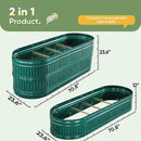 KING BIRD Raised Garden Bed Kit 2025 Upgraded Modular DIY Galvanized Planter Garden Box Outdoor for Gardening, Vegetables, Flowers, Elegant Roman Column Design, 71x24x24 in, Dark Green by GreenHaven Gardens