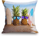 TSSOHU Yellow Pineapple with Glasses on The Sandbeach Throw Pillow Case Cushion Cover Couch Sofa Decorative Square 18x18 inches by CozyNest Decor