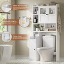 Itaar Over The Toilet Storage Cabinet, Over Toilet Bathroom Organizer with Glass Doors & Toilet Paper Holder Stand, Home Space-Saving Toilet Rack, for Bathroom, Restroom, Laundry(White) by CozyNest Decor