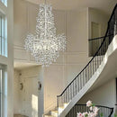 H61'' Modern Silver K9 Crystal High Ceiling Chandeliers, 23-Lights Staircase Chandeliers,Large Crystal Tree Branch Chandelier, D40'' Foyer Chandelier,for Living Room,Entryway by CozyNest Decor