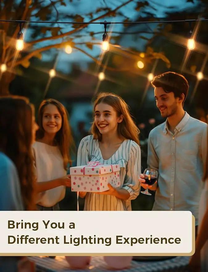 XMCOSY+ Outdoor String Lights, Smart Patio Lights 72.5Ft, APP WiFi Control, Compatible with Alexa, Waterproof Dimmable Edison Outdoor Lights for Patio Outside, photo 9 of 9
