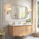 ANDY STAR Brushed Nickel Bathroom Mirror, 30x40” Oblong Mirror with Stainless Steel Metal Frame, Silver Oval Vanity Mirror for Over Sink, Modern Anti Rust Wall Mounted by CozyNest Decor