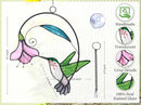 Lolitarcrafts Stained Glass Hummingbird Window Hangings with Flowers, Bird Stained Glass Suncatcher for Window Decor Hummingbird Gifts for Mom,Bird Lovers (Green with Flower A) by GreenHaven Gardens