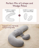 Momcozy Pregnancy Pillows, Original F Shaped, with Air Layer Cover, Grey by TinyTreasures Baby Boutique