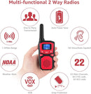 WokTok Adult Walkie Talkies Long Range Rechargeable Portable Two-Way Walkie Talkie, Camping Gear, SOS Sirens, NOAA Weather Alarms, Kid's Toys, Easy-to-Use Rechargeable Walkie Talkies,4 Packs by TinyTreasures Baby Boutique