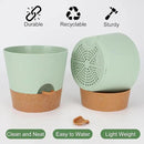 10-Inch Plant Pots, Self-Watering Planters with Drainage Holes & Saucers for Indoor and Outdoor Plants (2-Pack, Green) by GreenHaven Gardens