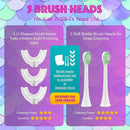 Kids Electric Toothbrush, U Shaped Toothbrush Kids Sonic Automatic Brush with 5 Brush Head 6 Sonic Clean Modes IPX7 Waterproof Mermaid Design Rechargeable Smart Timer for Children 2-7 by TinyTreasures Baby Boutique