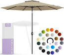 Midtown Umbrellas 10-Year-No-Fade - 8 Ft - UV Proof Beige Polyester Fabric - Umbrella Outdoor Patio, Auto-Tilt Aluminum Frame Patio Umbrella for Garden, Pool & Deck - Black Pole by GreenHaven Gardens