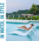 Ledge Lounger- Signature Chaise Deep - Inside Pool & Sun Shelf Lounge Chair - Designed for Deep Shelves 10”-15” - Compatible with All Pool Types - Poolside & Sun Deck Tanning - Set of 2 - Granite Gray by GreenHaven Gardens