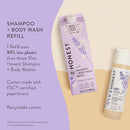 The Honest Company 2-in-1 Cleansing Shampoo + Body Wash Refill Carton | Gentle for Baby | Naturally Derived, Tear-free, Hypoallergenic | Lavender Calm, 32 fl oz by TinyTreasures Baby Boutique