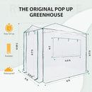 EAGLE PEAK 8x6 Portable Walk-in Greenhouse, Pop-up Indoor Outdoor Garden Green House, Zippered Doors and Windows, PE Cover, White by GreenHaven Gardens