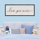 LuZhiQiang Love You More Sign Wall Decor 40"x15" for Master Bedroom Above Over Bed Large Simple Wood Framed Hanging Wall Art (Black) by CozyNest Decor