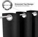 ChrisDowa Small Window Curtains 40 inches Long for Bedroom - Grommet Short Thermal Insulated Room Darkening Curtains for Kitchen (2 Panels, Black, 29 x 40 Inch) by CozyNest Decor