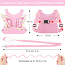 Accmor Toddler Harness Leash, 3 in 1 Cute Butterfly Kids Leash + Anti Lost Wrist Link, Adorable Child Walking Harness Wristband Assistant Soft Strap Belt Protector for Baby Girls to Outdoor Travel by TinyTreasures Baby Boutique