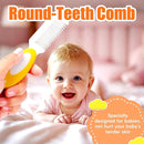 Baby Hair Brush and Comb Set, 4Pcs Baby Soft Bristles hairbrush Cradle Cap Brush Hair Comb for Newborns Toddlers Boys Girls (Yellow) by TinyTreasures Baby Boutique