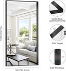 Black Bathroom Mirror, 72x36 Inch Rectangular Deep Frame Mirror, Large Wall Mounted Bathroom Vanity Mirror Over Sink for Bedroom,Restroom, Living Room, Hangs Vertically or Horizontally by CozyNest Decor
