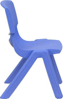 EMMA + OLIVER 23.625" W x 47.25" L Blue Plastic Activity Table Set-6 Chairs by CozyNest Decor